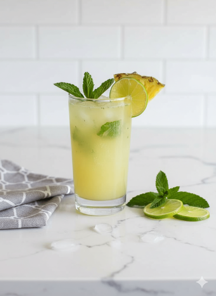 Tropical Pineapple Mojitos (with Non-Alcoholic Option)