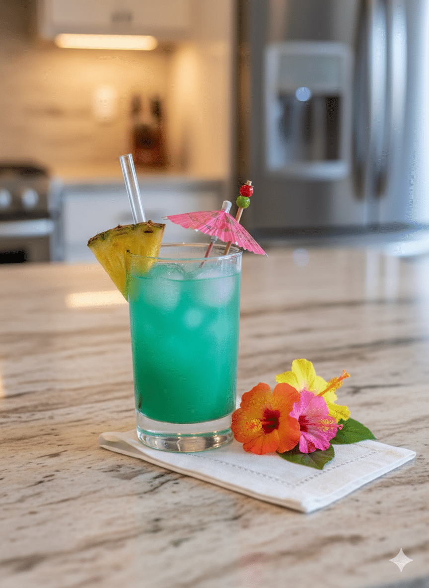 Tropical Blue Hawaii Mocktail Recipe