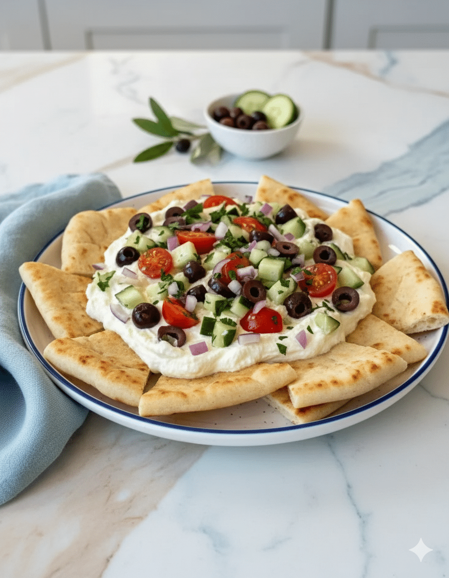 The Ultimate Greek Layer Dip with Whipped Feta (Easy, Fresh & Flavor-Packed)