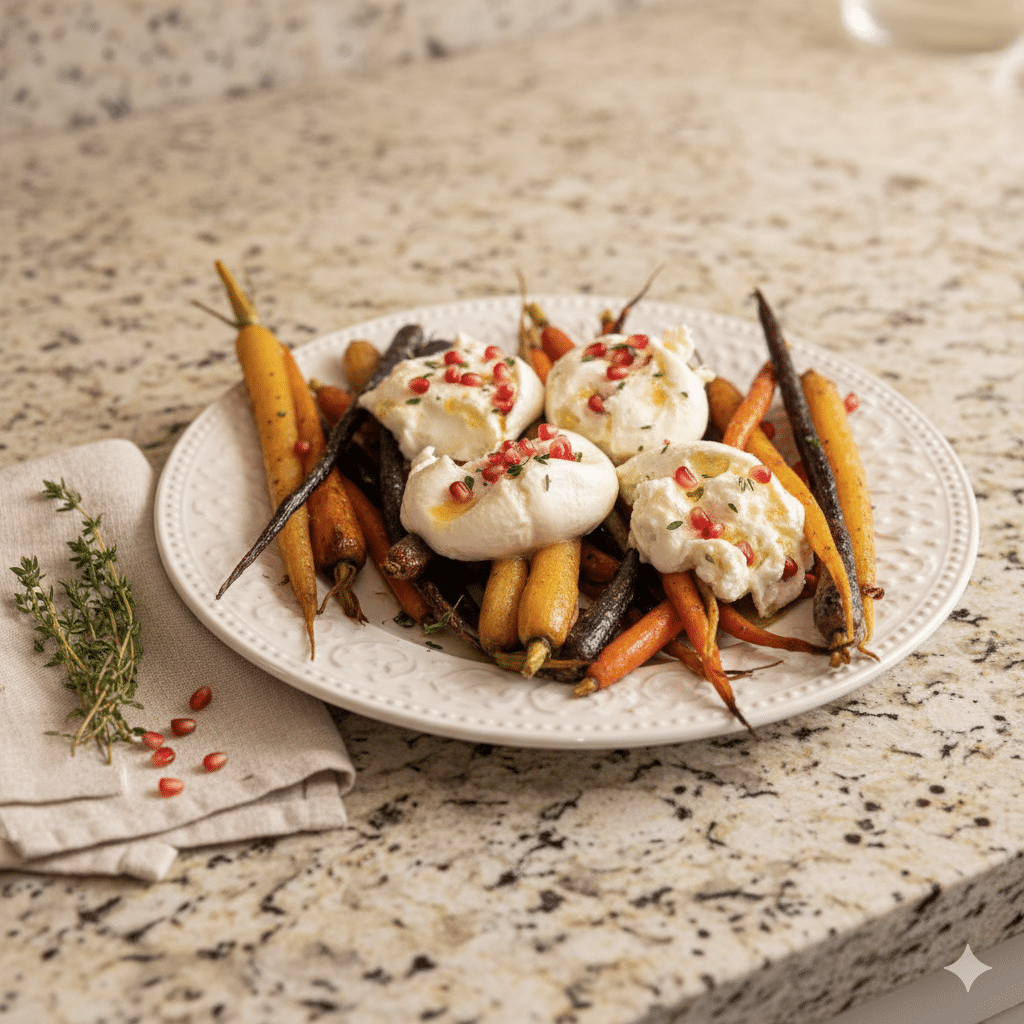 Roasted Vegetables with Burrata and Pomegranate: A Cozy, Colorful Winter Delight