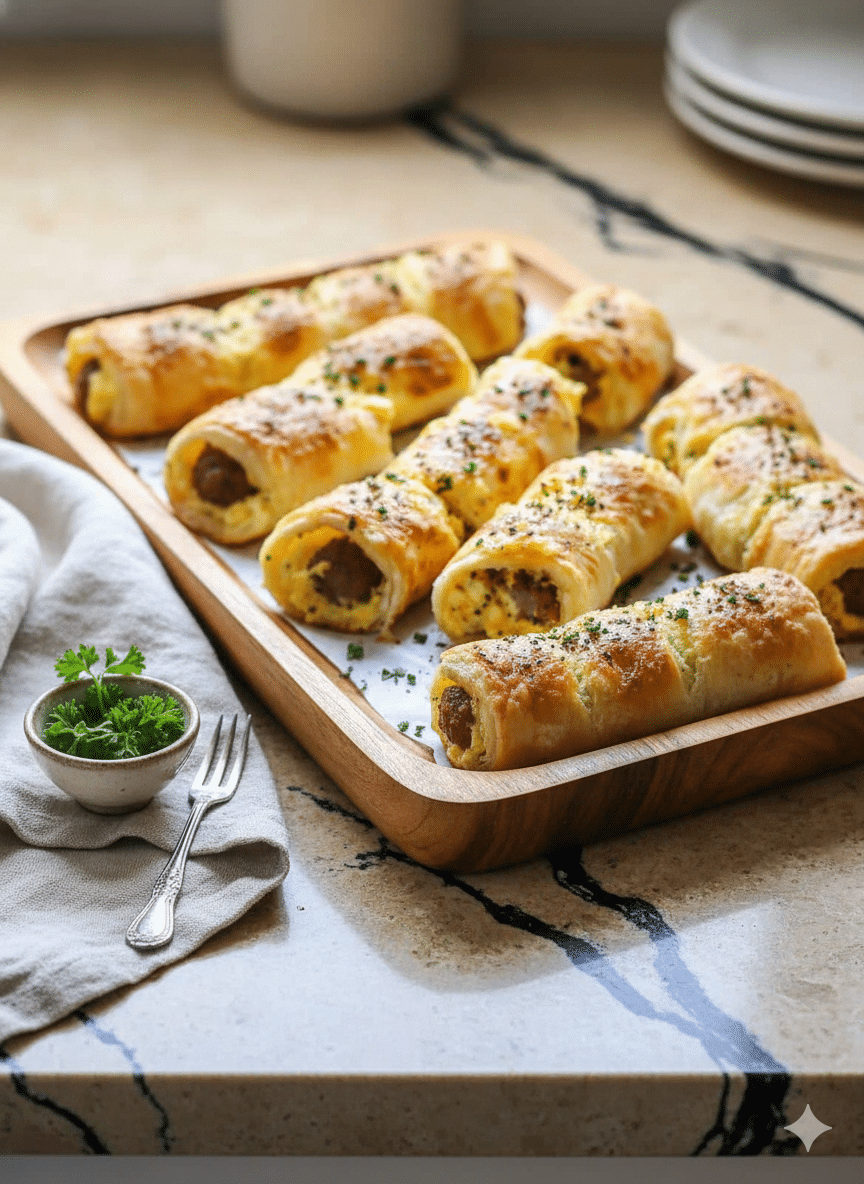Savory Sausage, Egg, and Cheese Breakfast Roll-Ups