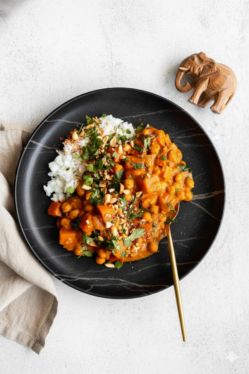 Creamy Thai Sweet Potato Peanut Butter Curry – Cozy One-Pot Vegan Comfort