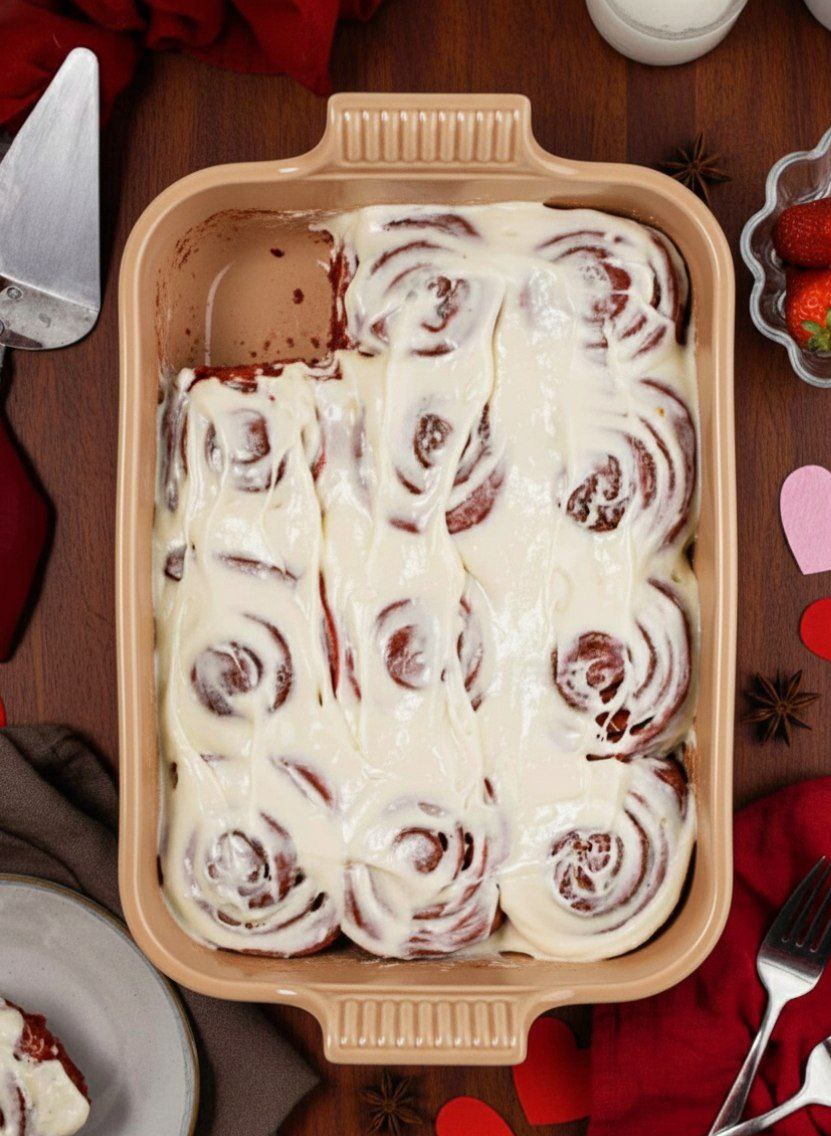 Red Velvet Cinnamon Rolls From Scratch