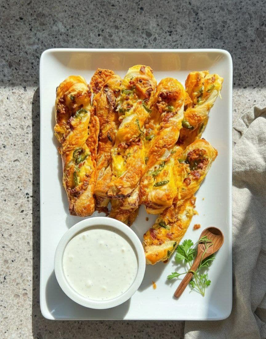 Jalapeño Popper Puff Pastry Twists (Flaky, Cheesy &amp; Perfect for Sharing)