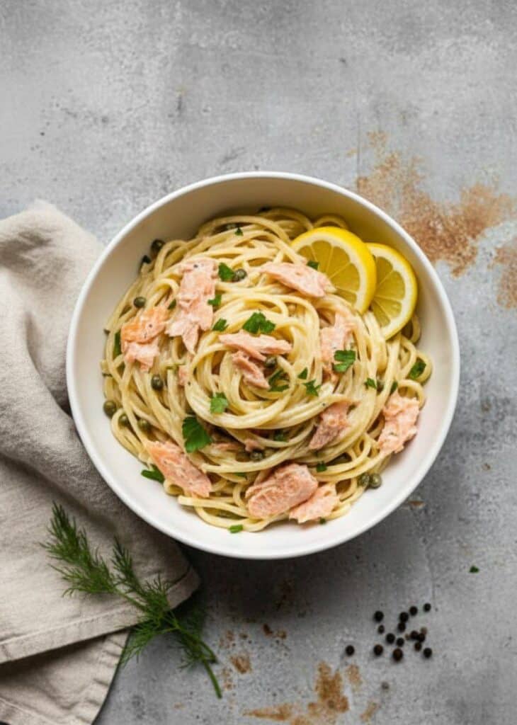Creamy Smoked Salmon Pasta with Lemon and Capers 4 5927144015281195890 121