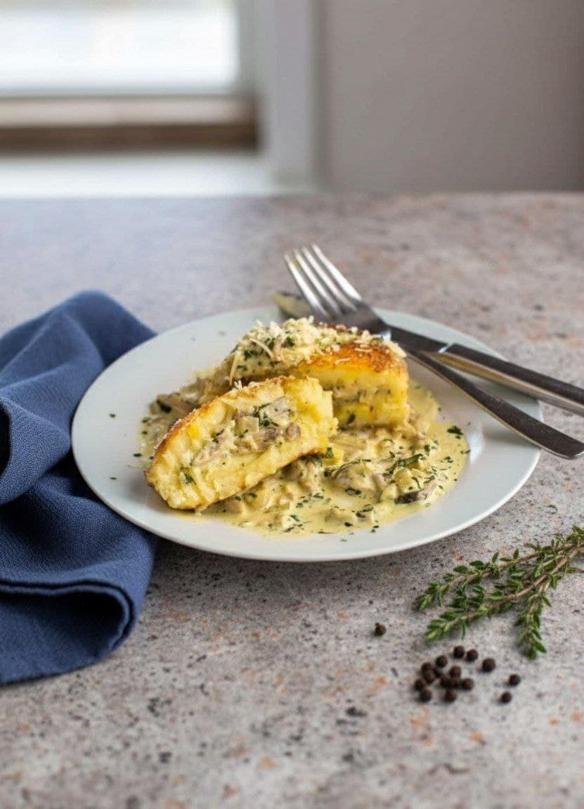 Ultimate Mushroom-Stuffed Cheesy Potato Cakes