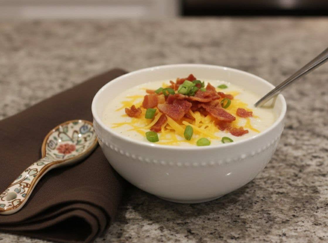 Easy Slow Cooker Potato Soup with Hash Browns